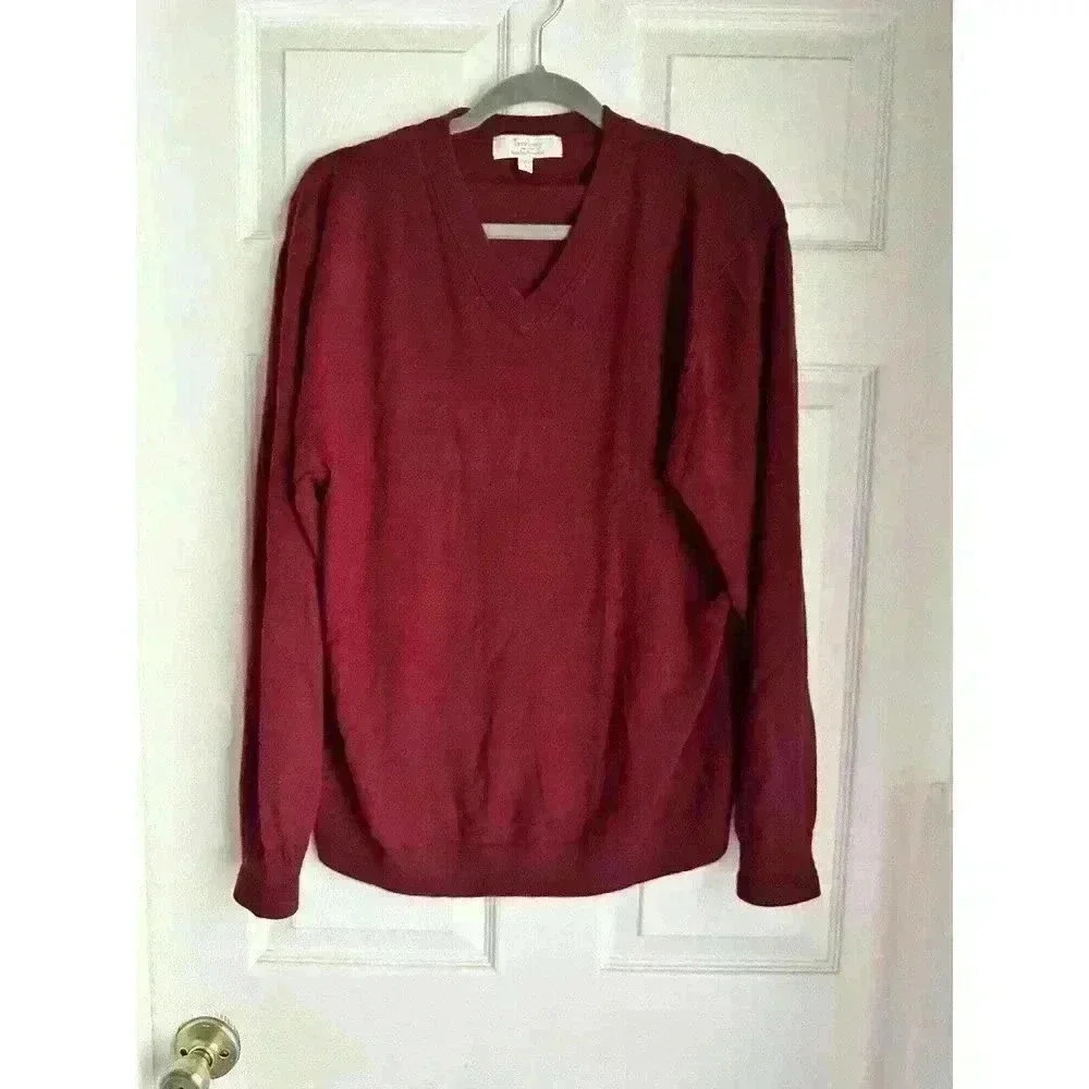 Turnbury Sweater Men's Extra Fine Merino Wool V Neck Long Sleeve Pullover L - Picture 5 of 6